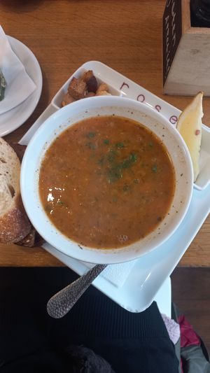 Linzensoep at Roseli Cafe Bar in Frankfurt