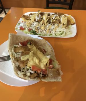 Döner and Döner Platte - both huge portions at Ach der Deniz - Wandsbeker in Hamburg