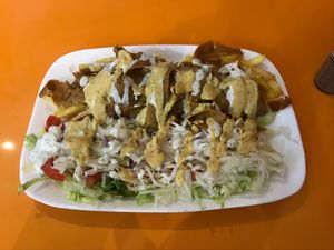 Döner plate, containing fries and salad at Ach der Deniz - Wandsbeker in Hamburg