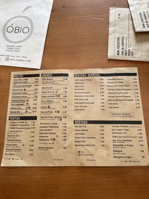 Karte  at Óbio in Porto