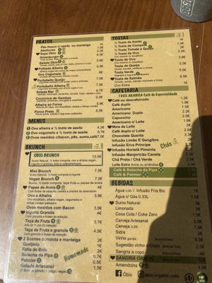 Menu - August 2021 at Óbio in Porto