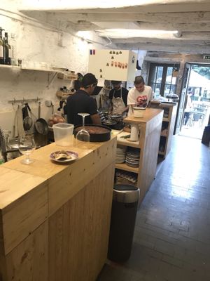 Food prep area - nothing hidden ! at Óbio in Porto