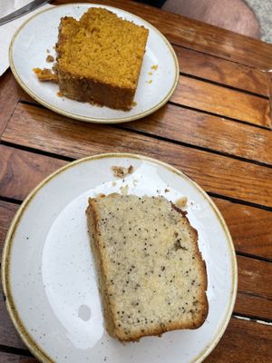 Vegan carrot cake and vegan lemon cake   at Maiatza in San Sebastian