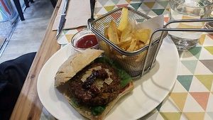 vegan burger at Maiatza in San Sebastian