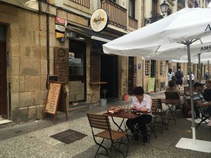 Outdoor seating  at Maiatza in San Sebastian