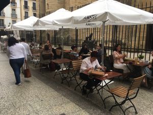 Outdoor seating  at Maiatza in San Sebastian