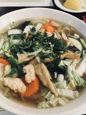 Pho (vegan with tofu) at Chopstix Vietnamese Restaurant in Monterey