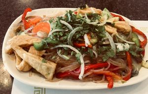 Vegetarian glass noodles with tofu & veggies at Chopstix Vietnamese Restaurant in Monterey