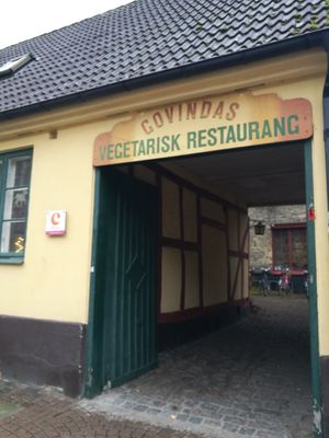 Entrance at Govinda's in Lund