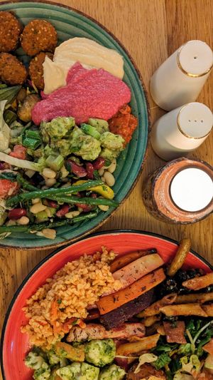 Selected Vegan Items from Buffet at RizRaz - Kannikestraede in Copenhagen