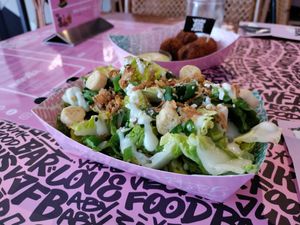 Tasty mini Caesar salad at Vegan Junk Food Bar - Eastside in Amsterdam