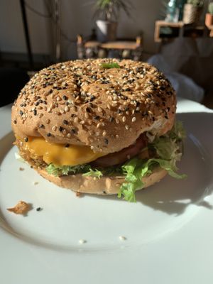 Mcchicken burger at Vegan Junk Food Bar - Eastside in Amsterdam