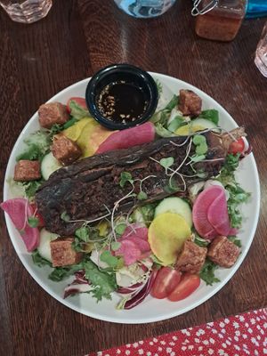 Eggplant salad at Pobrecito in Helsinki