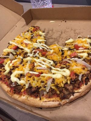 Vegan yiros pizza at Mamma Mia Pizzeria in Gawler