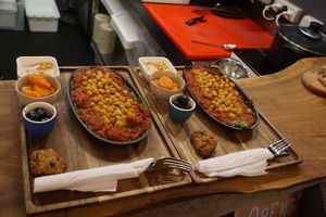 Vegan Shakshuka! Amazing freshly baked vegan israelian healthy and spicy food! at Shakshuka in Aarhus