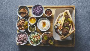 The real Israelien falafel pita at Shakshuka in Aarhus