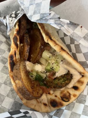 Falafel and Fried Potato Sandwich  at King O Falafel in Kissimmee