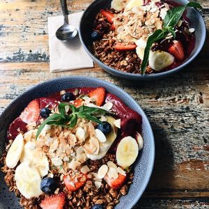 Vegan Acai bowl, w/ gluten free option at Pure Wholefoods in Manly