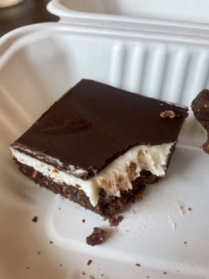 Nanaimo bar (layered chocolate, coconut, granola)  at Broadfork Cafe in Seattle