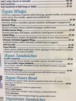 Lots of vegan options!!! at Gourmet Island in San Diego