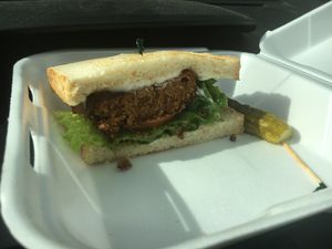 Beyond burger!!! Chubby vegan for the win! at Gourmet Island in San Diego
