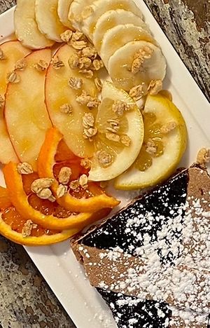 With fruits   at Sullaluna in Venice