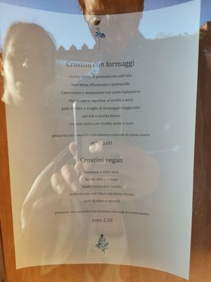 Bruschette menù at Sullaluna in Venice