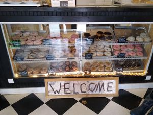 Donut case at Birch Bark Eatery in Glen Falls