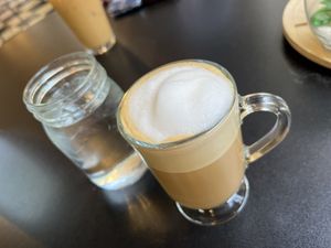 Latte with oat milk  at Birch Bark Eatery in Glen Falls