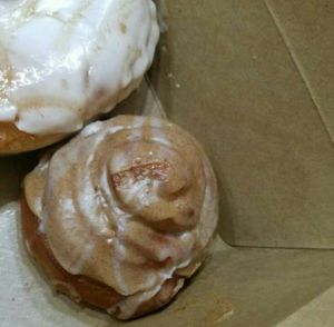One of their smaller cinnamon rolls, very yum at Birch Bark Eatery in Glen Falls