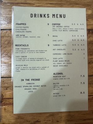 Drinks menu   at Goodness Gracias in Palm Beach
