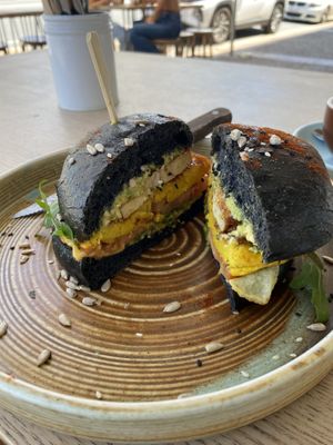 Vegan burger  at Niche & Co in Tugun