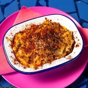 House-made Mac & cheese w/ Cheeto crumb (veg) at Evies Disco Diner in Fitzroy