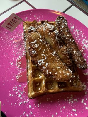 Chicken on waffles dry  at Evies Disco Diner in Fitzroy
