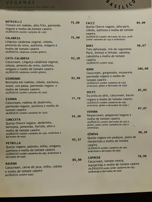 Some of the vegan pizzas   at Fratelli Basilico in Sao Paulo