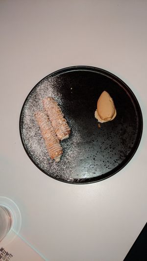 Vegan Cannoli with lemon curd filling and hazelnut gelato at Mark & Vinny's Spaghetti & Spritz in Surry Hills