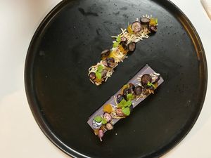 Blueberry panacotta at Mark & Vinny's Spaghetti & Spritz in Surry Hills