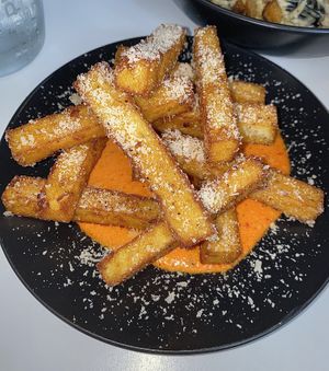 Truffle Polenta Chips #Veganuary at Mark & Vinny's Spaghetti & Spritz in Surry Hills