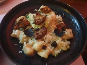 Vegan special.. truffle infused gnocchi at Mark & Vinny's Spaghetti & Spritz in Surry Hills