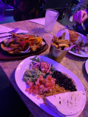 Vegan fajitas with soya chunks and side of plantain fries at The Hungry Mexican in Dublin