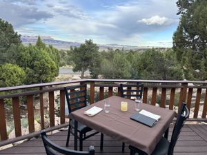 Outside tables with great view   at Stone Hearth Grille in Tropic