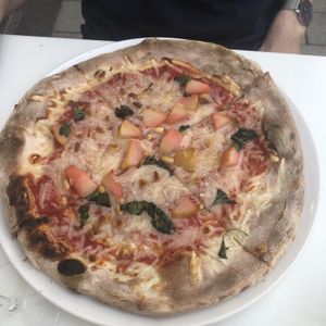 Vegan pizza with pear and pine nuts  at Flour & Barley in Las Vegas
