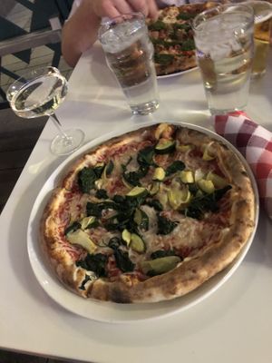Vegan customized pizza  at Flour & Barley in Las Vegas