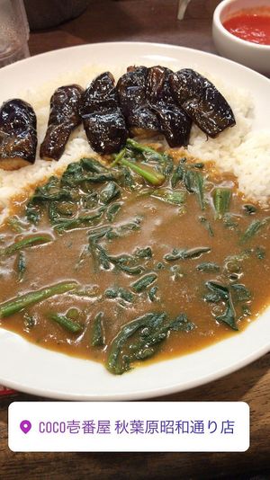 Delicious curry with eggplant at CoCo Ichibanya - JR Akihabara in Tokyo