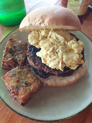 Big Boi (Beyond patty, scrambled tofu, bbq onion relish) $16.50 at Ruby Lonesome in Petersham