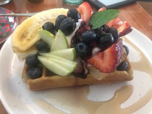 Summer waffles with coyo at Ruby Lonesome in Petersham