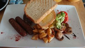 Vegan breakfast at Bean There Coffee Shop in Liverpool