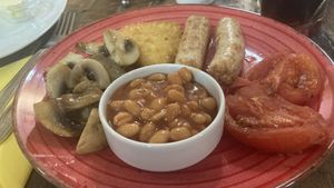 Vegan breakfast that comes with toast and avocados   at Mango Cafe in Mijas