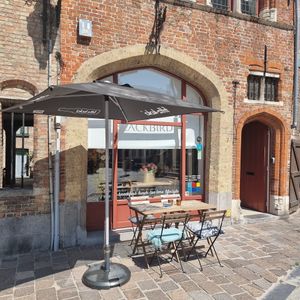 Outdoor seating at Blackbird in Bruges