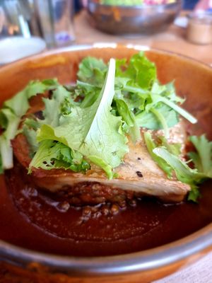 Oven dish: moussaka at Blackbird in Bruges